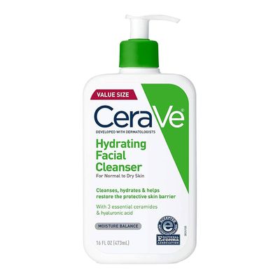 CeraVe Facial Cleanser and Moisturizer with Hyaluronic Acid, Ceramides and Glycerin - 473 ml