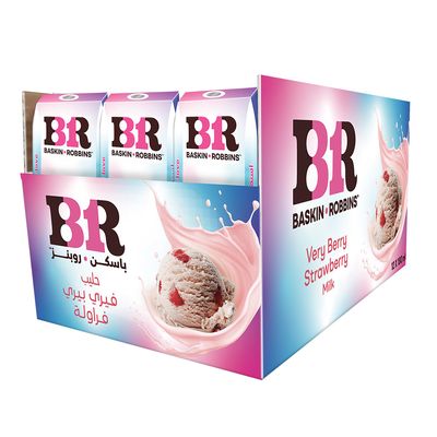 Baskin Robbins Very Berry Strawberry Flavored Milk - 180ml × 12 