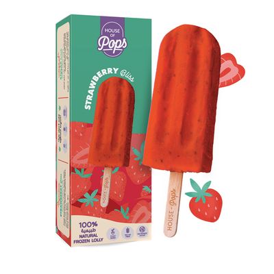 House of Pops Ice Cream Super Strawberry Bliss No Added Sugar (Imported) - 80ml