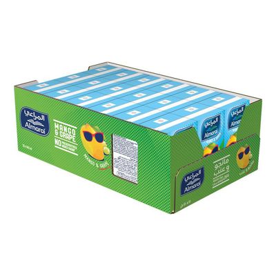 Almarai Mango & Grape Juice No Added Sugar  - 140ml × 18