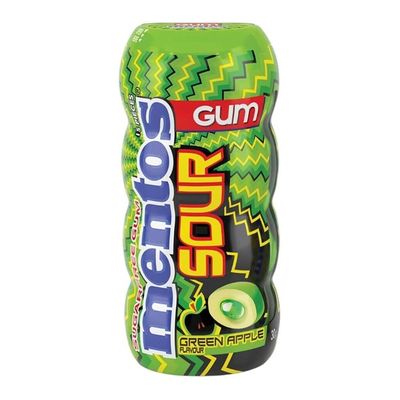 Mentos Sour Gum Green Apple Flavor Sugar Free (Imported) - 30g