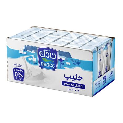 نادك حليب كامل الدسم طويل الأجل - 200 مل × 18