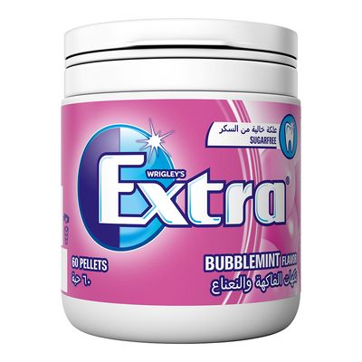 Extra Gum Bubblemint Flavor Sugar Free 60 Pieces 84 G