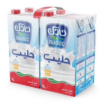 نادك حليب طويل الأجل قليل الدسم 1 لتر × 4