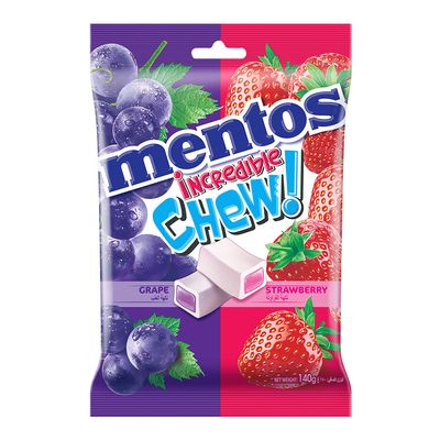 Mentos Candy Incredible Chewy Strawberry & Grape 140 G