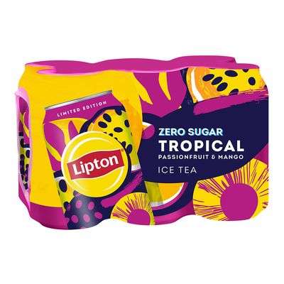 ليبتون شاي مثلج تروبيكال بدون سكر 310 مل × 6