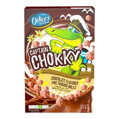 Delices Breakfast Cereals Captain Chokky Chocolate Flavored 375 G
