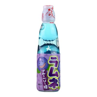 Hatakosen Ramune Traditional Japanese Soft Drink With Blueberry Flavor (Imported) - 200ml