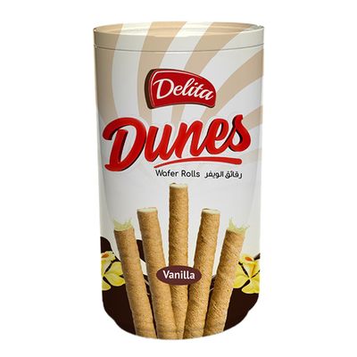Delita Dunes Wafer Rolls Vanilla Flavor -250g