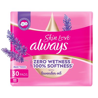 أولويز فوط صحية قطنية ناعمة ماكسي سميكة بالأجنحة - 30 حبة