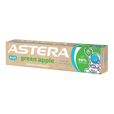 أستيرا معجون أسنان طبيعي للأطفال +6 سنوات بنكهة التفاح الأخضر - 50 مل