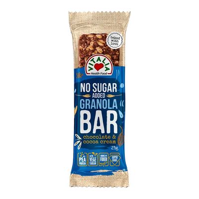 Vitalia Granola Bars With Chocolate & Cacao Cream No Sugar Added 23 G