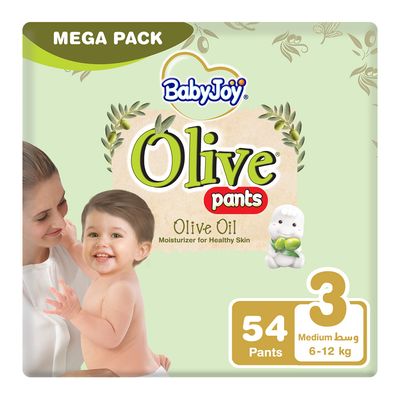 Baby Joy Diapers Culottes Olive Medium Size 3 54 Pieces