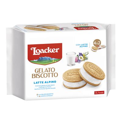 Loacker Ice Cream Biscuit Mini Latte Alpino Imported 66 G × 4