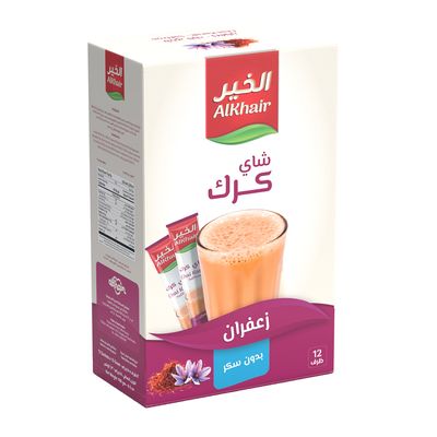 الخير شاي كرك بالزعفران بدون سكر - 15 جرام × 12 ظرف