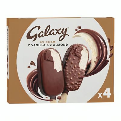 Galaxy Ice Cream Stick (2 Vanilla + 2 Almond) - 232g