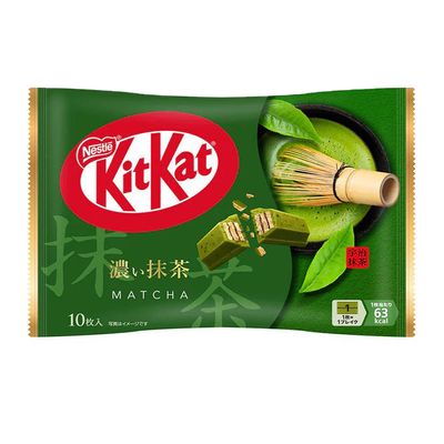 KitKat Crispy Wafer Coated In Rich Matcha Flavored Chocolate Mini - Japanese Edition (Imported) - 10pcs