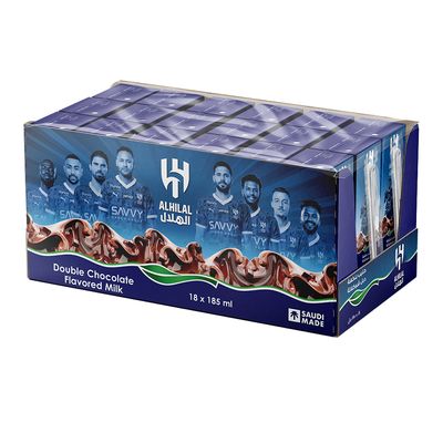 Al Hilal Long Life Milk Double Chocolate Flavour - 185ml × 18