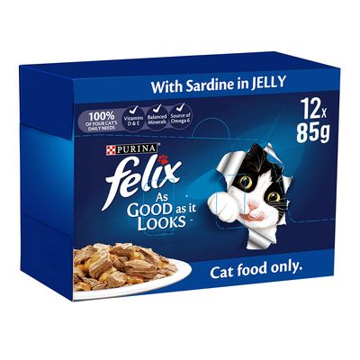 Purina Felix Cat Food Sardine In Jelly 85 G × 12