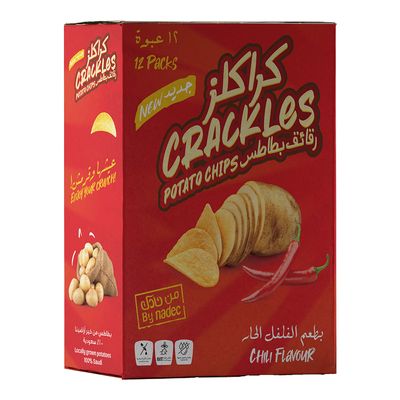 Nadec Crackles Potato Chips Chili Flavor- 21g x 12