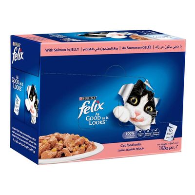 Purina Felix Cat Food With Salmon In Jelly 1.02 KG