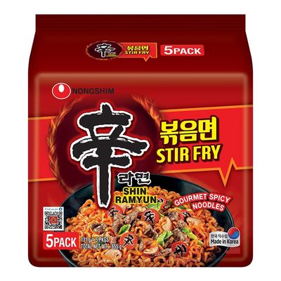 Nongshim Noodles Stir Fry Shin Ramyun 131 G ×5