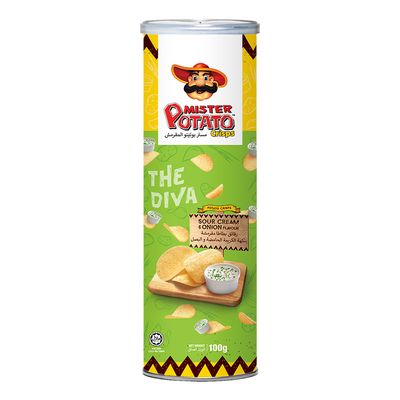 Mister Potato Chips Crispy Sour Cream And Onion Flavor 100 G
