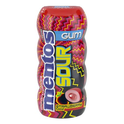 Mentos Sour Gum Strawberry Flavor Sugar Free (Imported) - 30g