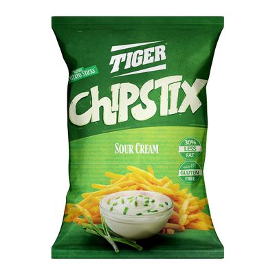 Tiger Potato Sticks With Sour Cream Flavor Gluten Free 80 G