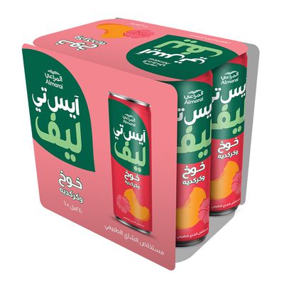 Almarai Ice Leaf Peach & Hbiscus Ice Tea - 240ml × 6