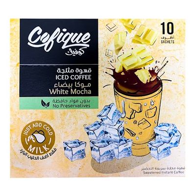 Cofique Iced Coffee Sachets White Mocha 24 G × 10 Box