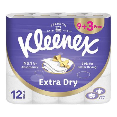 Kleenex Tissue Roll Extra Dry 12 Rolls