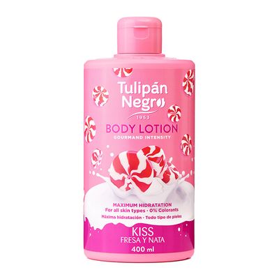 Tulipán Negro Body Lotion Kiss Fresa And Nata Scent  - 400ml