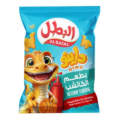 البطل داينو منتفخات الذرة بنكهة الكاتشب - 100 جرام