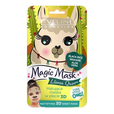 Eveline  Cosmetics Mattifying 3D Sheet Mask With Black Rice & Aloe Vera - 20ml