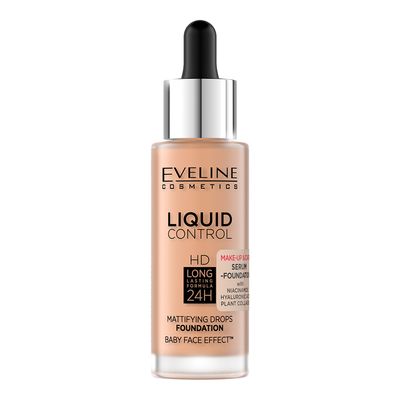 Eveline Long-Lasting Liquid Control Foundation with Niacinamide - No. 055 - Honey - 32ml 