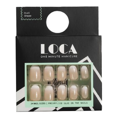 LOCA  Preapplied Glue Nails - Oval No. 29 - French Ombre - 24pcs 