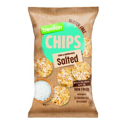 Benlian Chips Corn And Brown Rice Salted Gluten Free 50 G