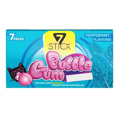 7 Stick Bubble Gum Peppermint Flavor 7 Pieces