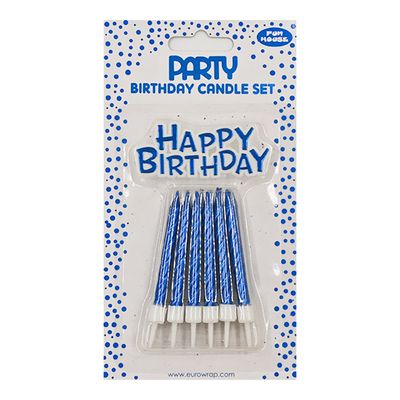 Fun House Birthday Candles Blue Met Set - 6pcs
