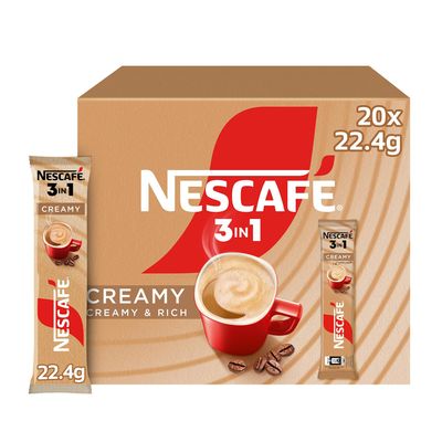 Nescafe Coffee Sachets Latte Creamy 3×1 22.4 G × 20