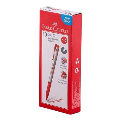 Faber Castell Pen Ballpoint Red 1.0 Mm 10 Pens