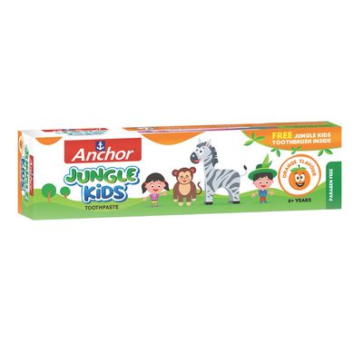  Anchor Jungle Kids Toothpaste Orange Flavor With Free Toothbrush - 50g 