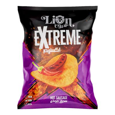 Lion Extreme Potato Chips Hot Sausage Flavor - 80g