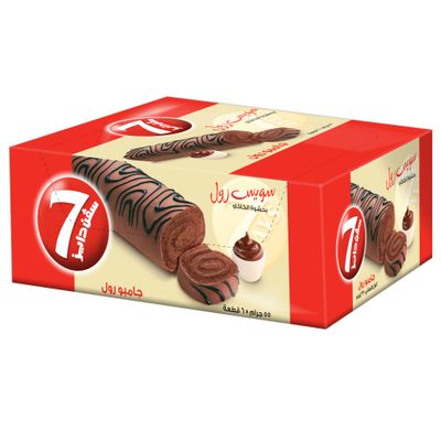 7Days Swiss Roll Cocoa Filling 55 G × 6 Box