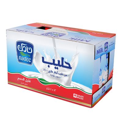 نادك حليب طويل الاجل قليل الدسم كرتون  1 لتر × 12