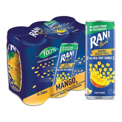 Rani Drink Mango With Real Fruit Pieces 240 ML × 6