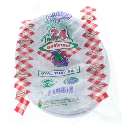 Gulfmaid Plastic Plates Oval No.1 24 Pieces