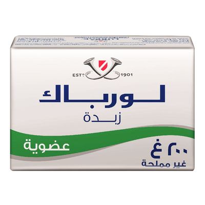 لورباك  زبدة غير مملحة عضوية 200 جرام
