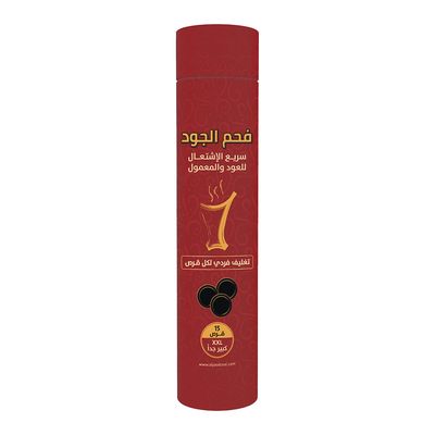 الجود فحم أسود كبير جدا سريع الاشتعال للبخور 15 قرص 